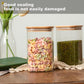 Glass Storage Containers Clear Glass Food Canister with Bamboo