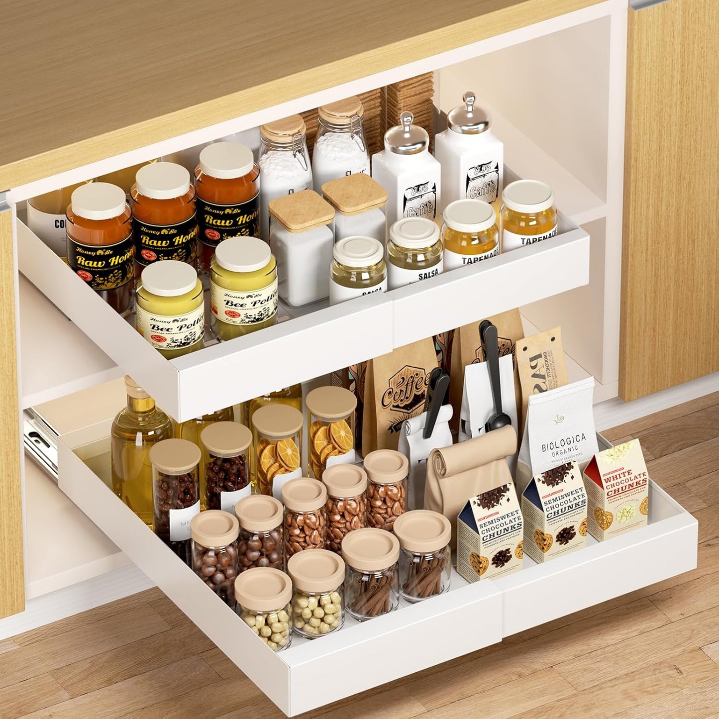 Pull Out Cabinet Organizer Expandable 11.7 19.7Pull Out Drawers for Cabinets