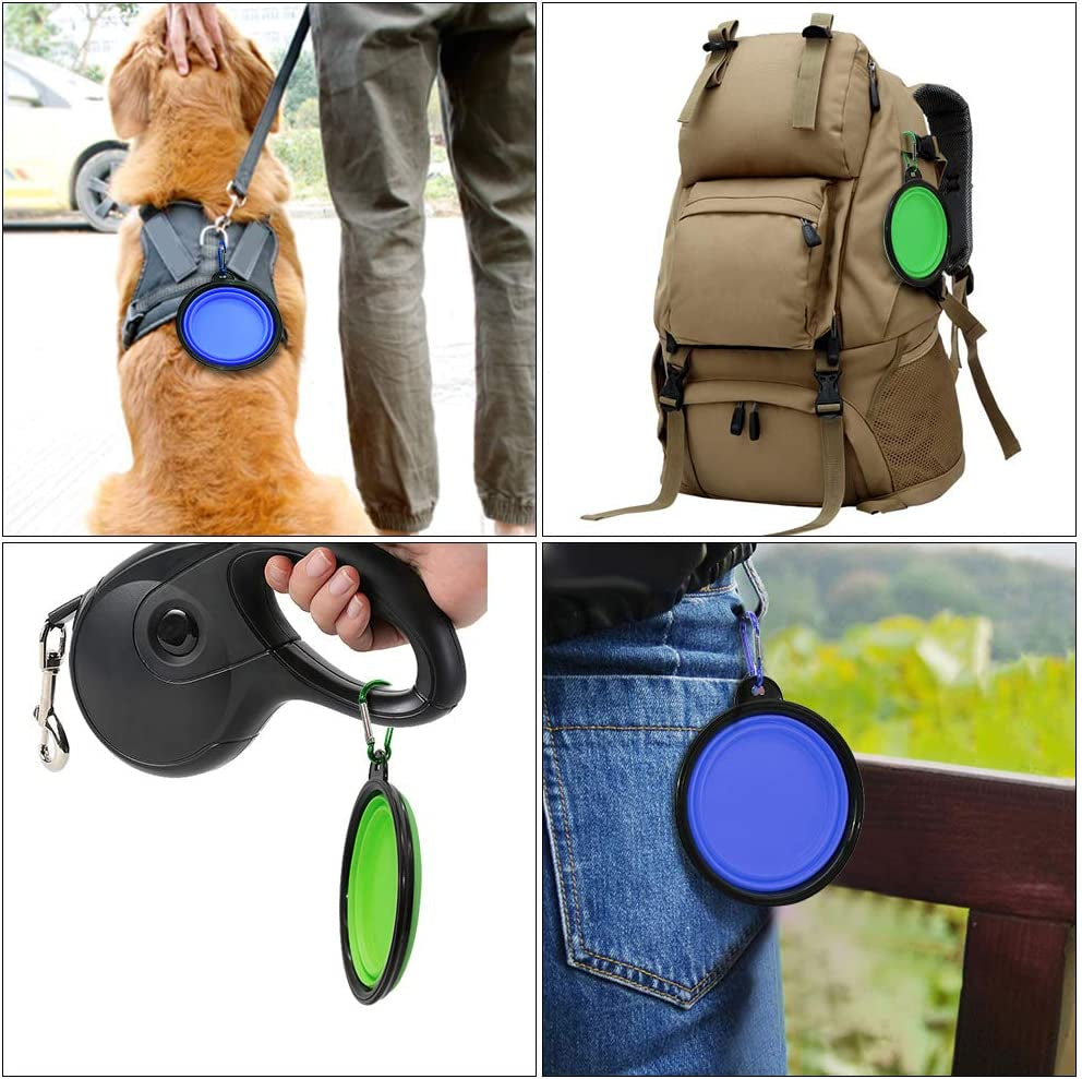  Portable Pet Feeding Watering Dish for Walking Parking 