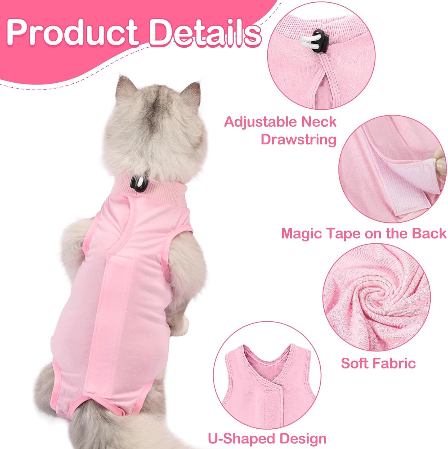 Cat Recovery Suit for Abdominal Wounds or Skin Diseases