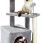  Carpet Cat Tower Grey for Indoors Cats Cute Wood Kitty 