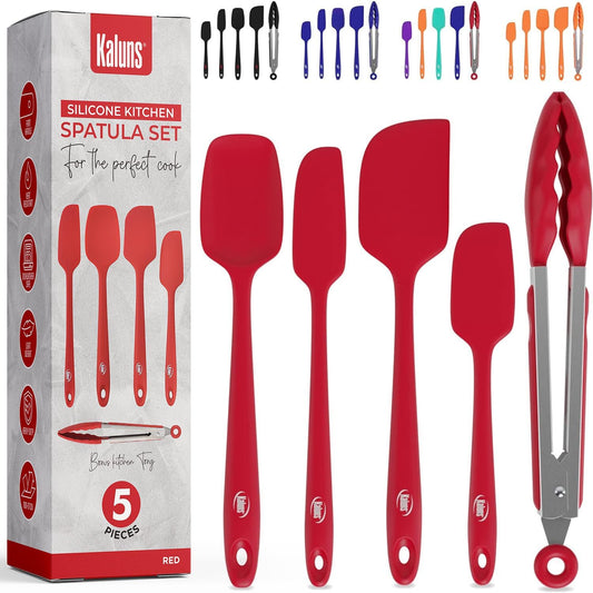 Silicone Spatula Set 4 Rubber Spatulas 600°F Heat Resistant