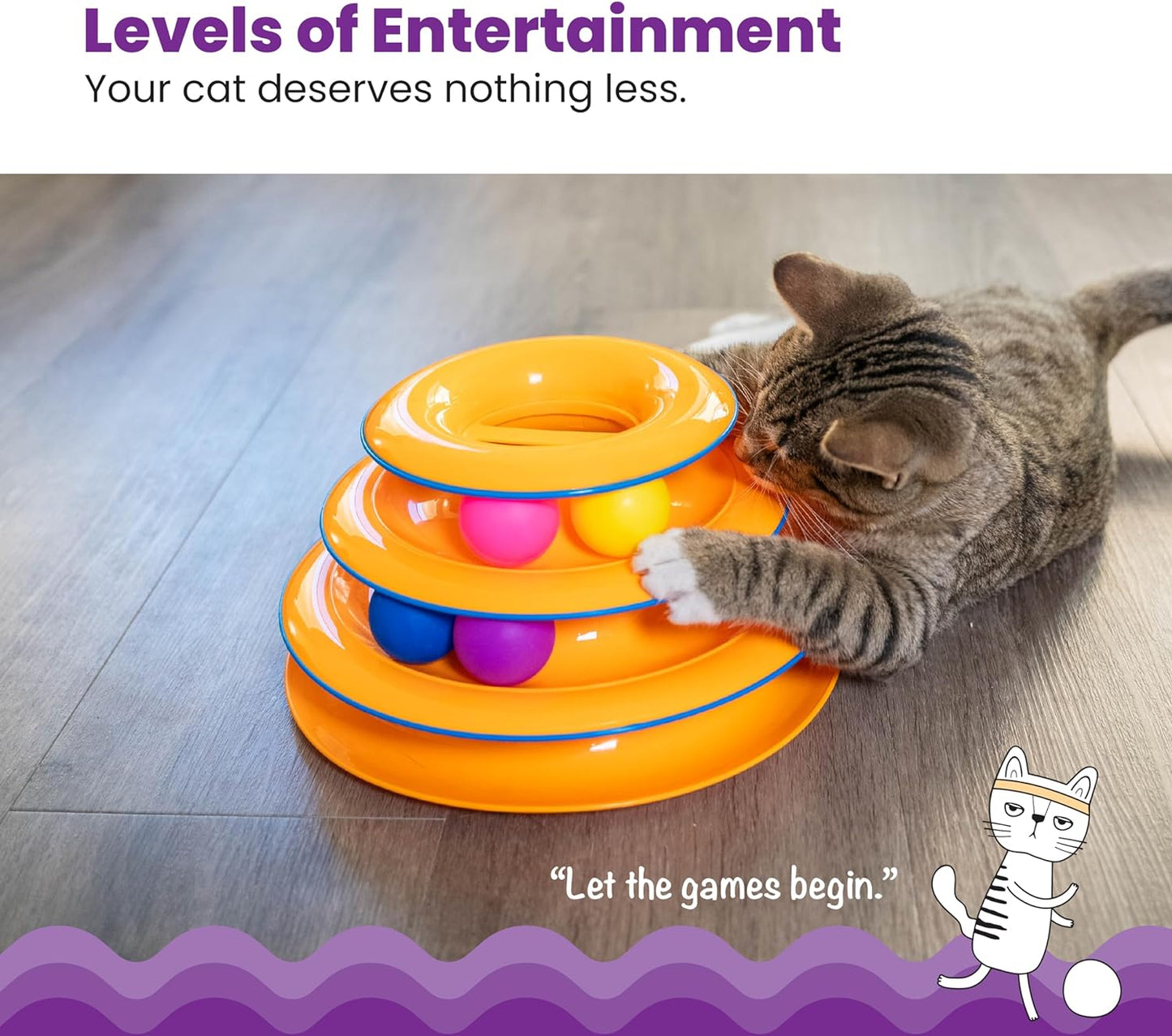 Tracks Interactive 3 Tier Cat Track Toy with Spinning 