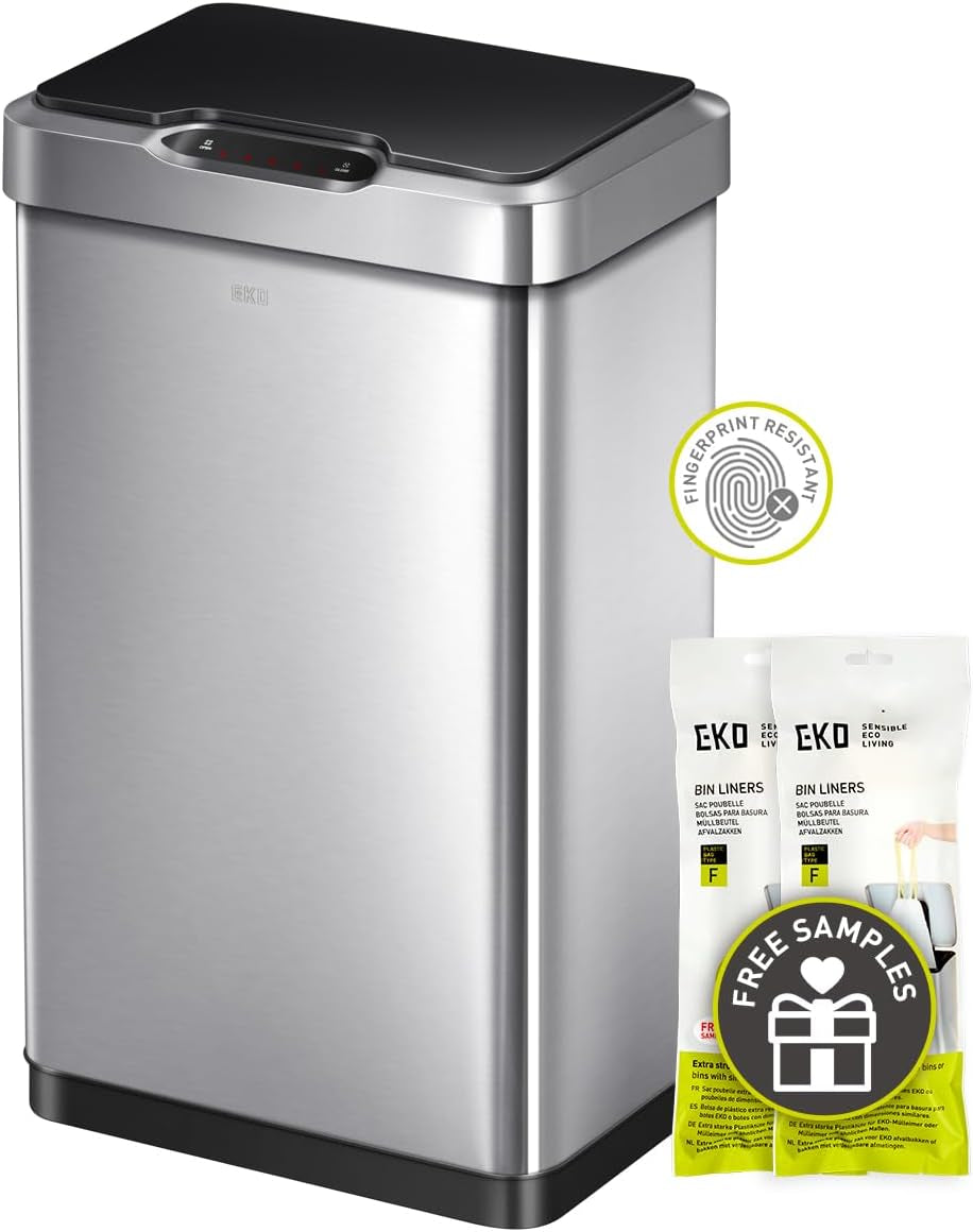 Mirage T 50 Liter  13.2 Gallon Touchless Rectangular Motion Sensor Trash Can