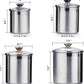 Stainless Steel Food Jar Storage Canister Set Large 4 Piece