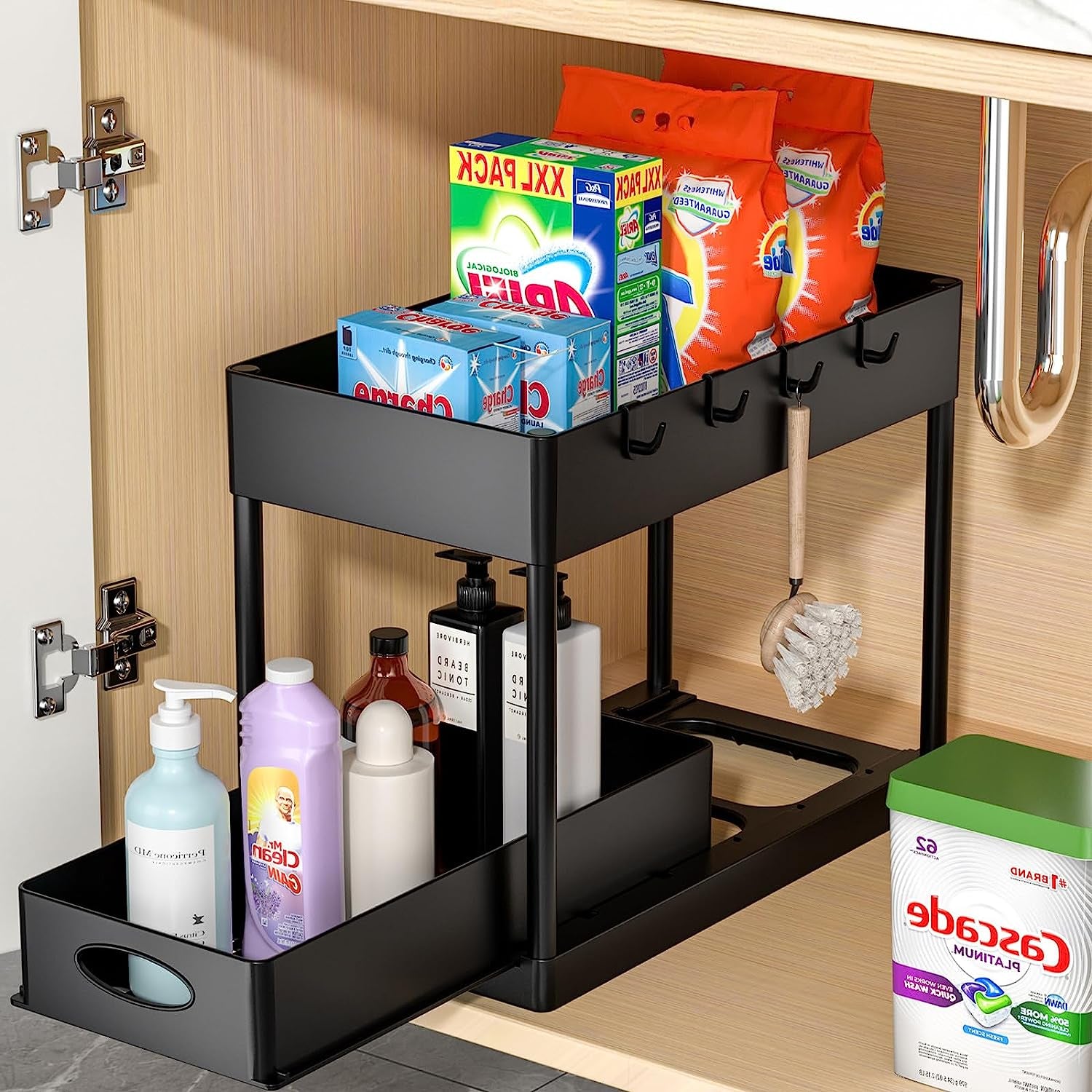 under Sliding Cabinet Basket Organizer 2 Tier under Sink Organizers Black under Sink Storage