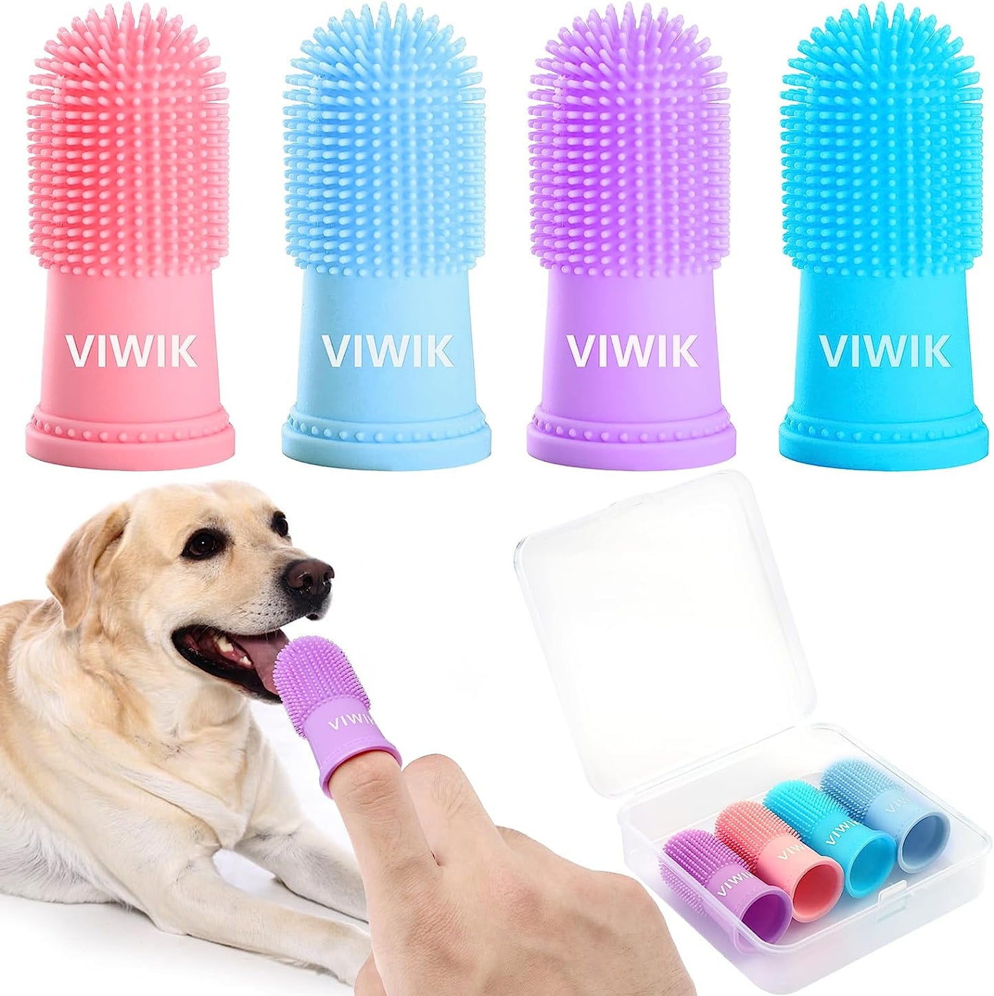 4Pack Dog Toothbrush Dog Tooth Brushing Kit Cat Finger Toothbrush