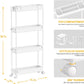 Slim Storage Cart 4 Tier Bathroom Storage Organizer Rolling Utility Cart