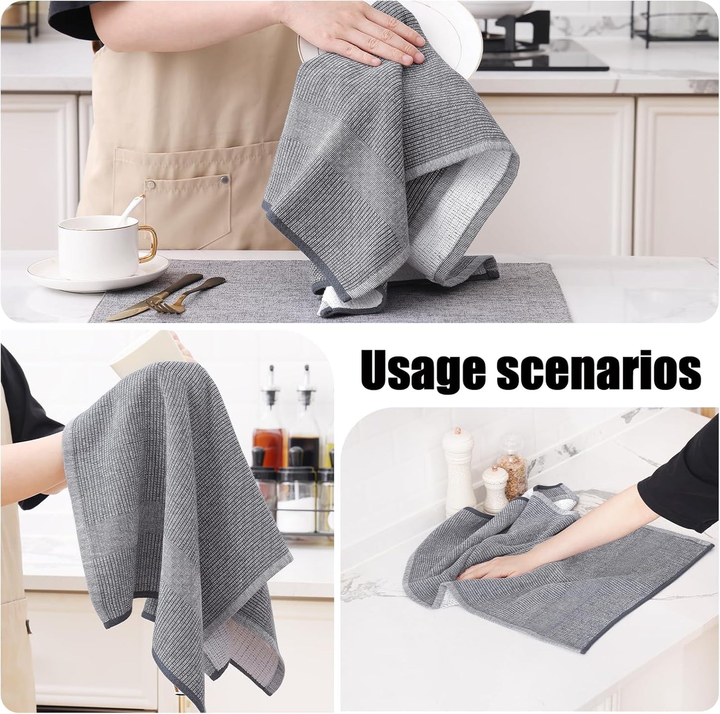 Premium Kitchen Towels 18”X 28” 6 Pack Large Cotton Kitchen Hand Towels