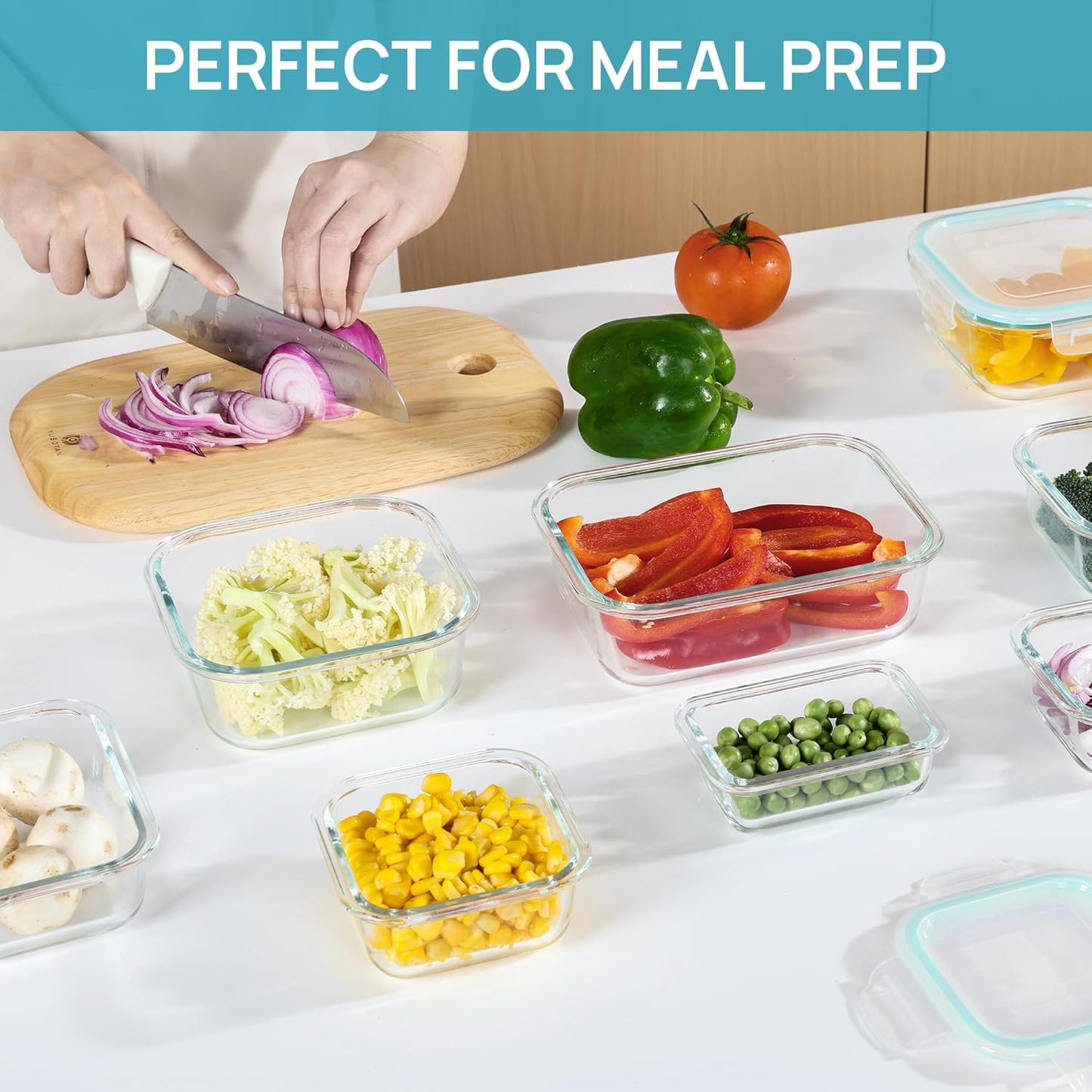 Meal Prep Containers Airtight Glass Bento Boxes with 