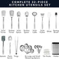 32 Pcs Stainless Steel Kitchen Utensils Set Nonstick Stainless Steel Cooking Utensils Set