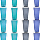 Splash Set of 1618 Ounce Plastic Stackable Water Tumblers in 4 Coastal Colors Value Set