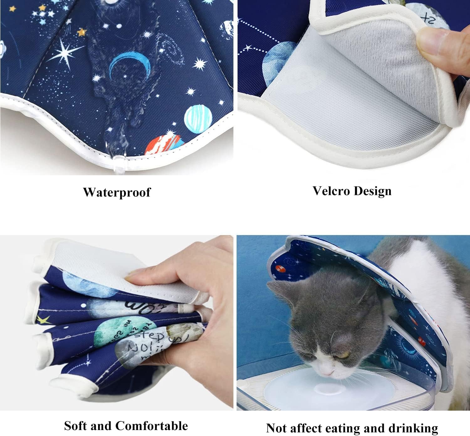 Soft Cat Cone Adjustable Cat Recovery Collar after Surgery 