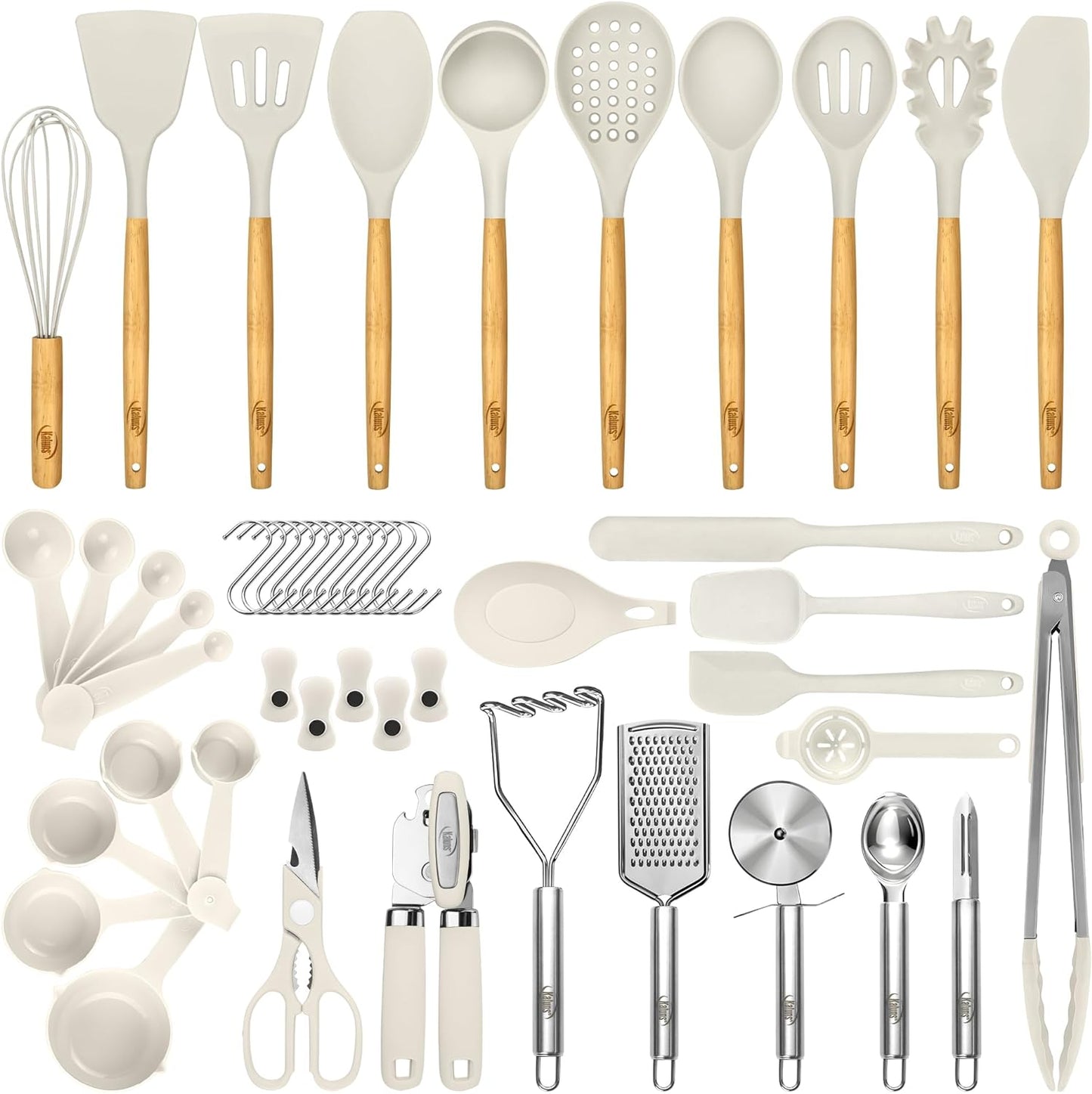 50 PCS Silicone Kitchen Utensils Set Complete Kitchen Set 800 F Heat Resistant 