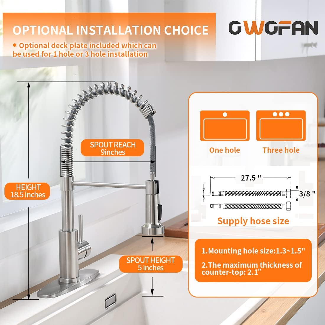 Pull down Sprayer Brushed Nickel Stainless Steel