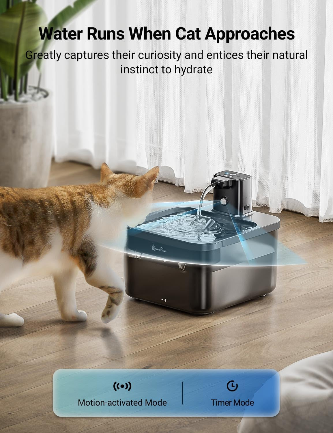 Fursink Wireless Pet Water Fountain for Cats Inside Automatic 