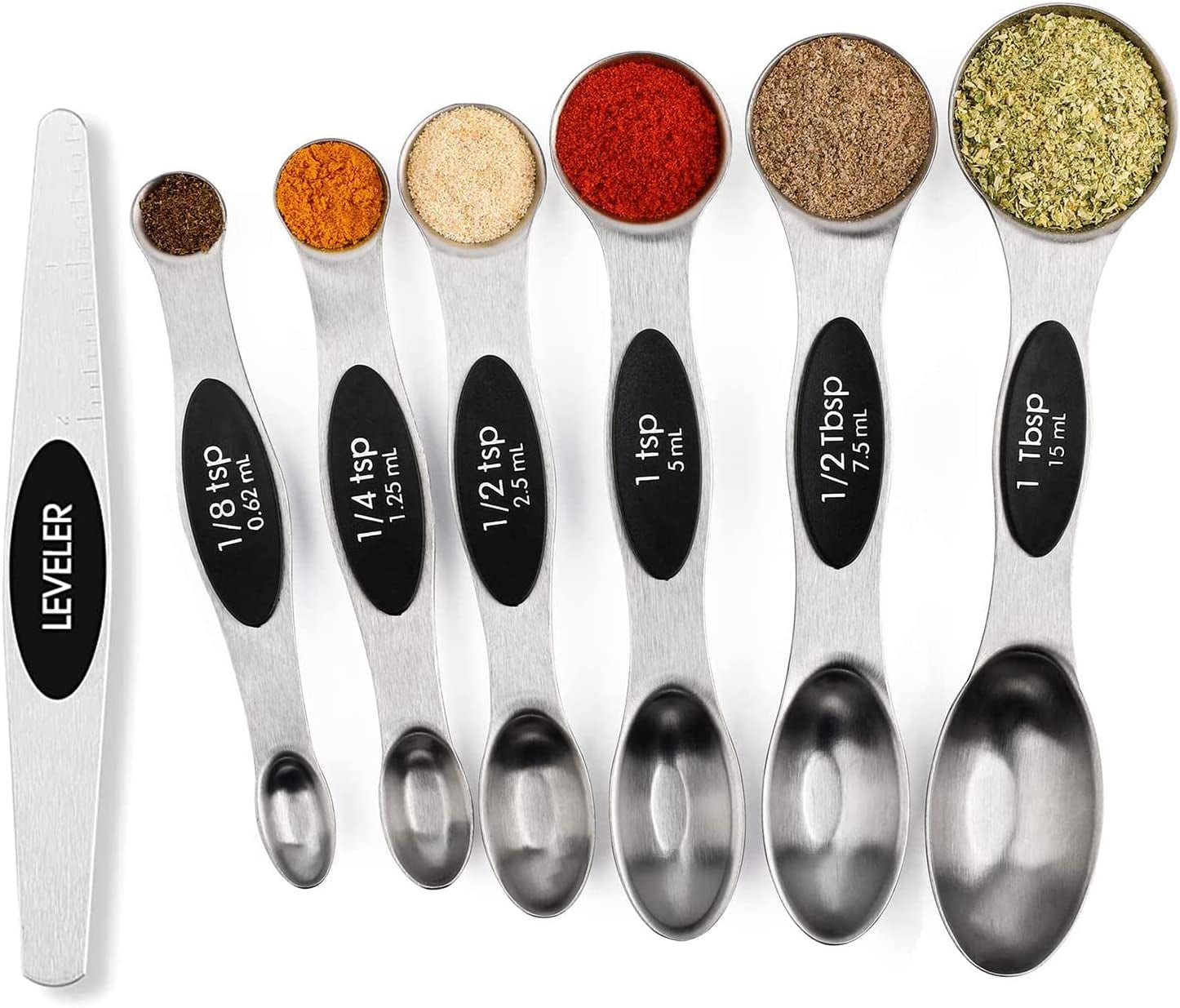 Magnetic Measuring Spoons Set Stainless Steel with Leveler