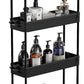 Slim Storage Cart 4 Tier Bathroom Organizer Mobile Shelving UnitRolling Utility Cart Slide