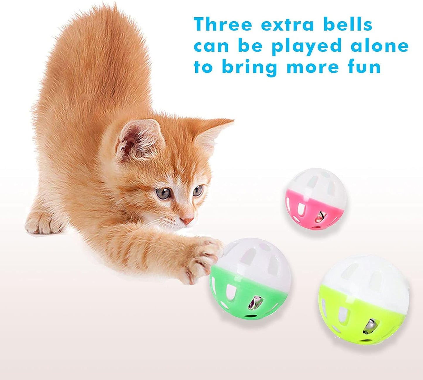 Level Turntable Cat Toy Balls with Six Colorful Balls 