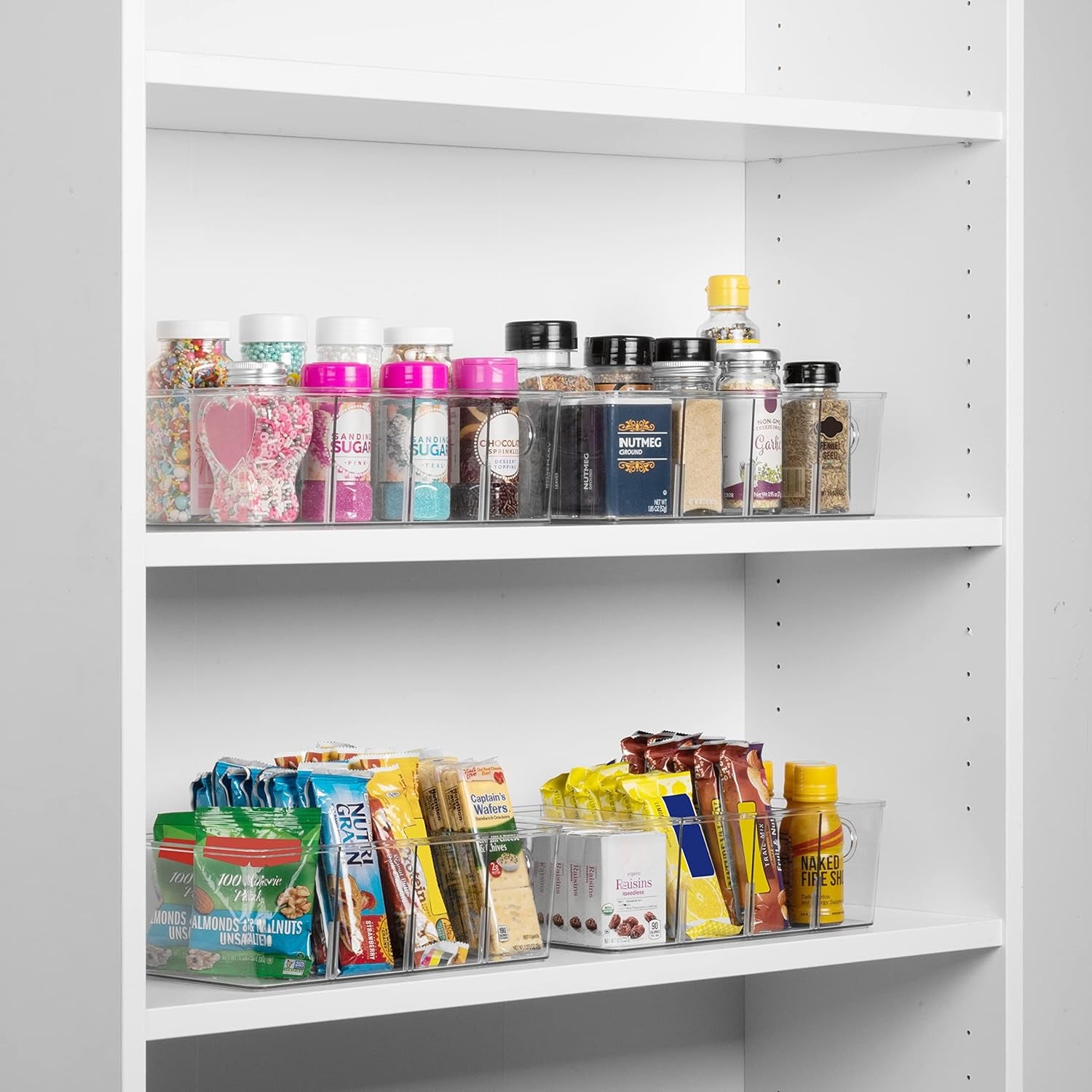 Plastic Pantry Organizers and Storage Bins with Removable Dividers Perfect Kitchen Organization