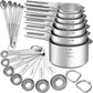  Spoons Set 7 Stainless Steel Nesting Measuring Cups 