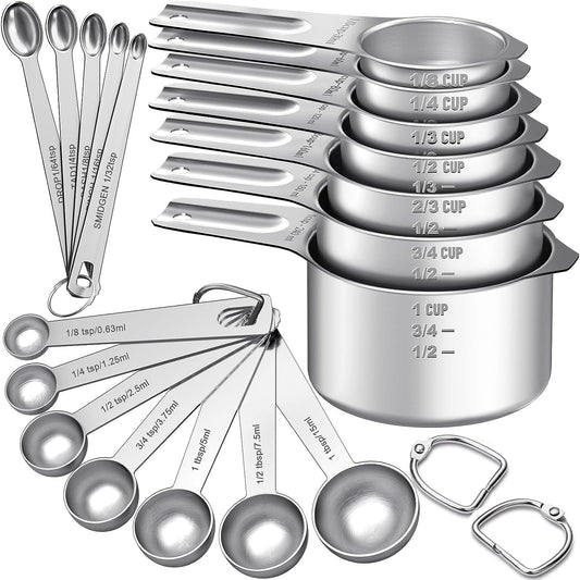  Spoons Set 7 Stainless Steel Nesting Measuring Cups 