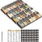 Spice Drawer Organizer with 28 Spice Jars 386 Spice Labels 