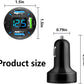 Car Charger 66W Super Fast Charging with USB PD&QC 3.0Voltmeter&Led Lights