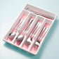 Silverware Organizer with Icons Plastic Cutlery Silverware Tray for Drawer