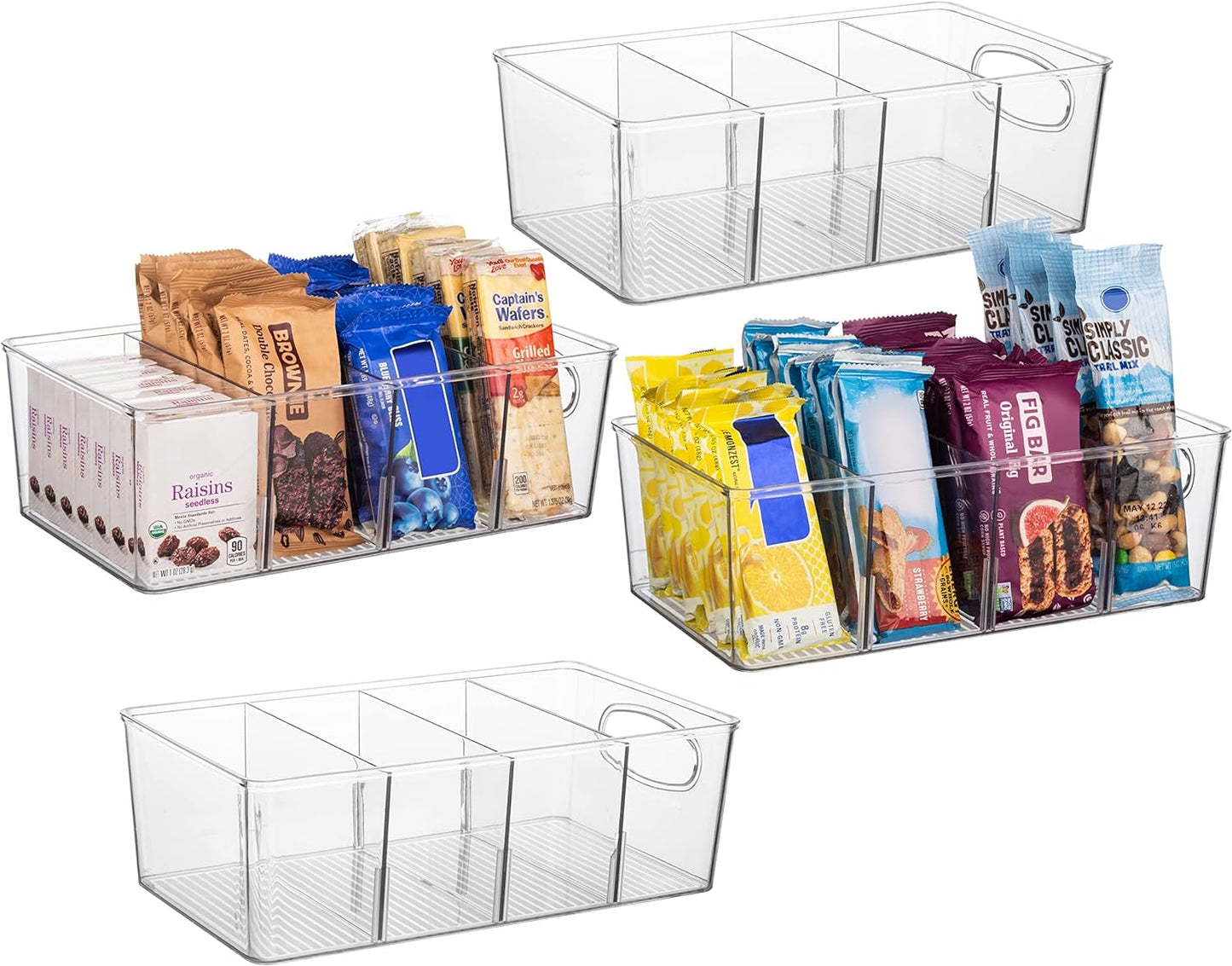 Plastic Pantry Organizers and Storage Bins with Removable Dividers Perfect Kitchen Organization