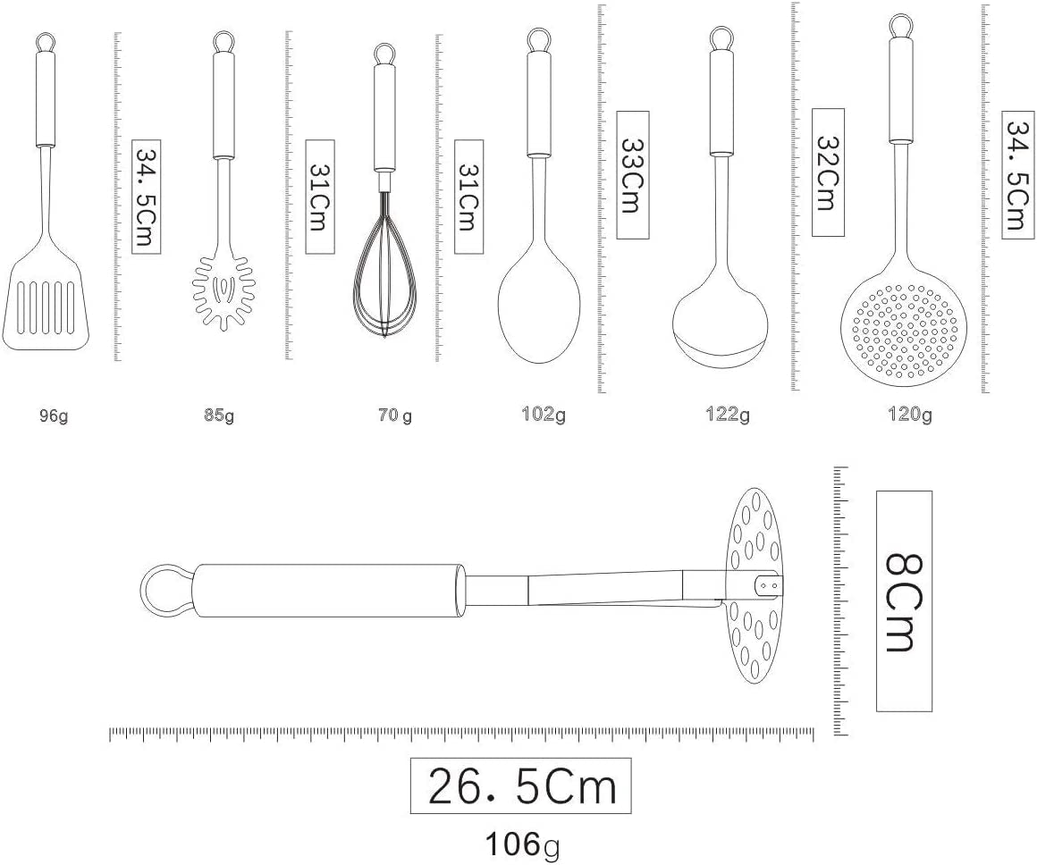 Cooking Utensil SStainless Steel Kitchen Tool Set with Stand