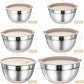 Mixing Bowls with Airtight Lids Se 26PCS Stainless Steel Khaki 