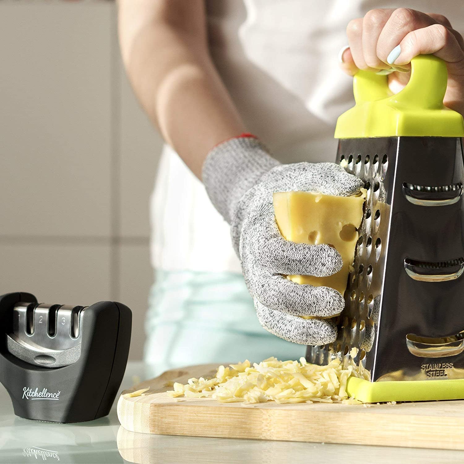 4-In-1 Kitchen Knife Accessories: 3-Stage Knife Sharpener Helps Repair Restore