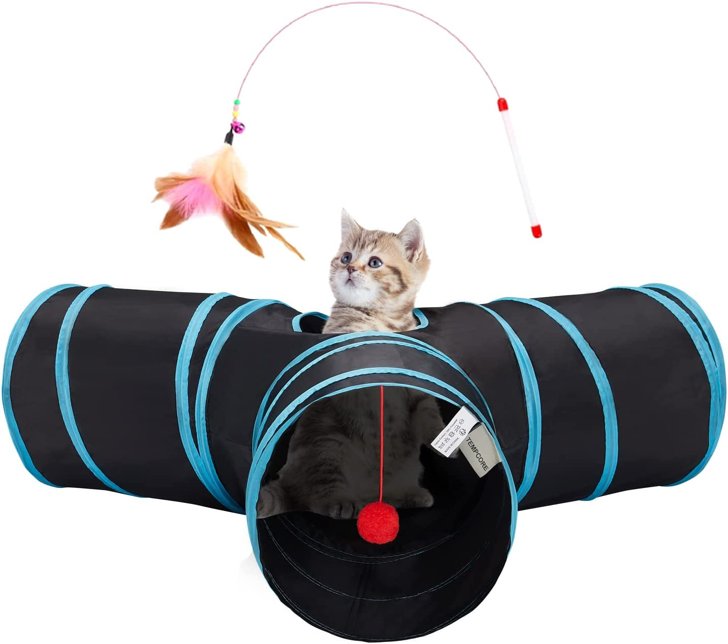 Tunnels for Indoor Cat Kitty Bored Peek Hole Toy Ball 