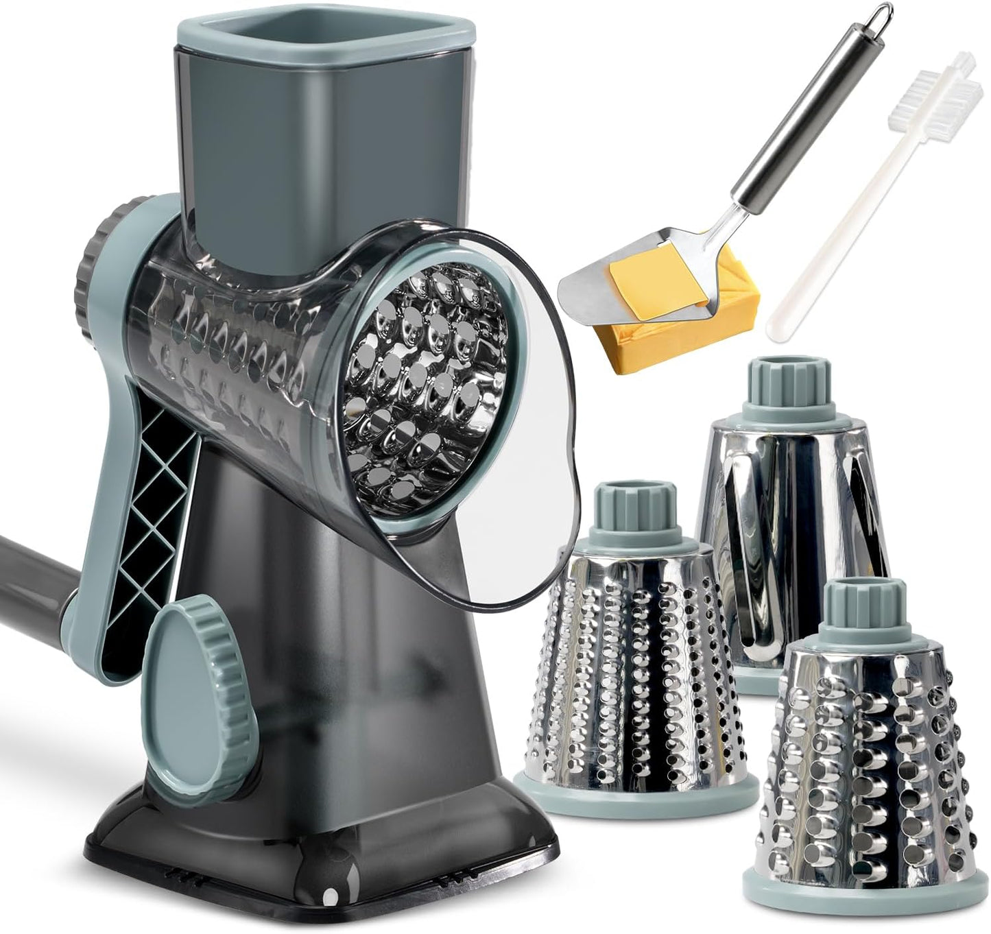 Rotary Cheese Grater with Handle Vegetable Cheese Shredder Slicer Grater for Kitchen 