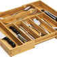 Large Premium Bamboo Silverware Organizer Expandable 