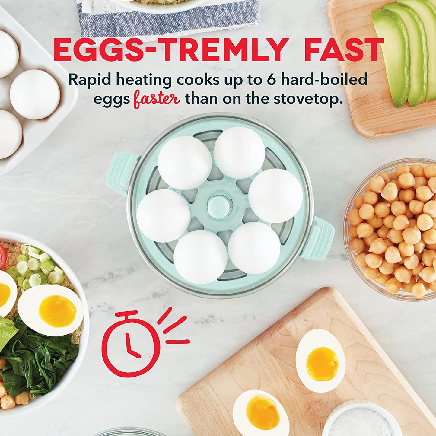 Rapid Egg Cooker 6 Egg Capacity Electric Egg Cooker for Hard Boiled Eggs