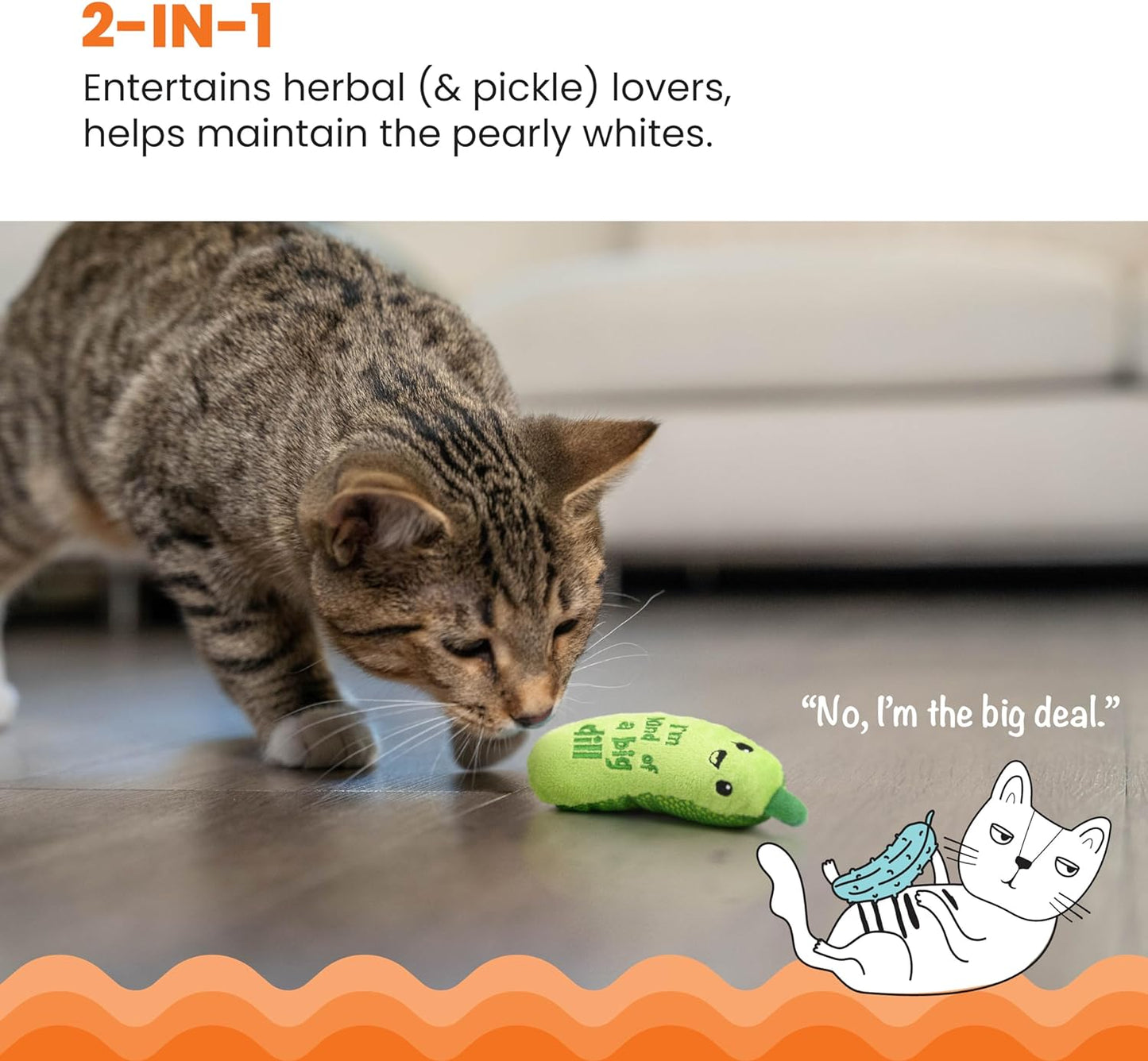 Crunchy Pickle Kicker Dental Catnip Cat Toy