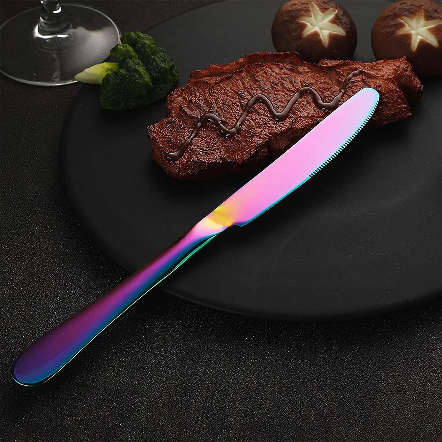 Rainbow Flatware Cutlery Silverware Set 20 Pieces Stainless Steel Colorful