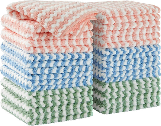 Microfiber Cleaning Cloth Kitchen Towels for Dish Drying Washing Absorbent Streak Free Lint Free Rags 