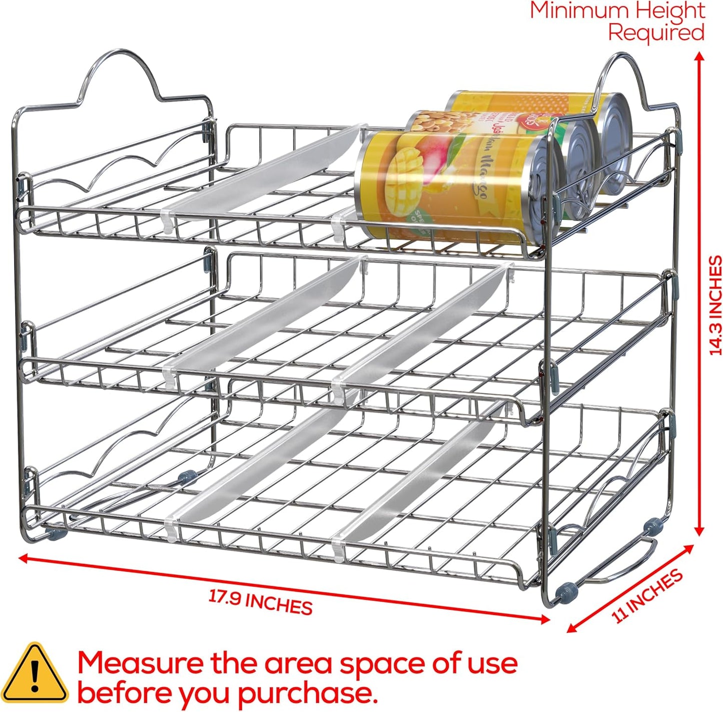 Storage Can Rack Organizer Stackable Can Organizer Holds Upto 36 Cans