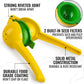 Metal 2 In 1 Lemon Squeezer Sturdy Max Extraction Hand Juicer Lemon Squeezer Gets Every Last Drop