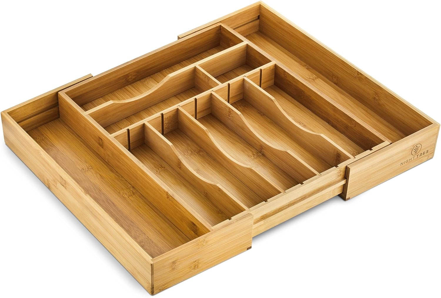 2.5 Deep Bamboo Drawer Organizer Expandable for Kitchen Silverware Drawer