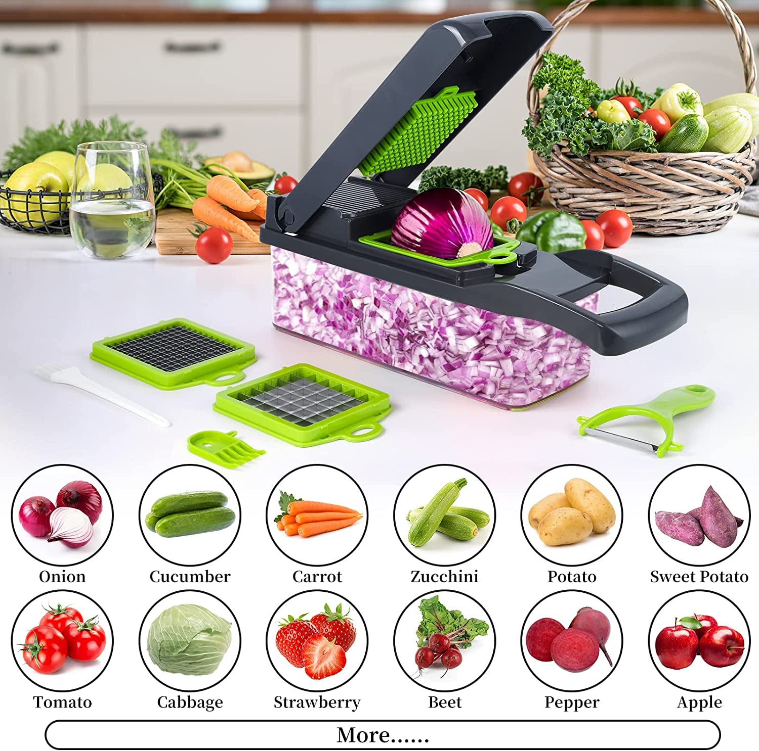  14 in 1Multifunctional Food Chopper Kitchen Vegetable Slicer 