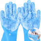 Pet Grooming Gloves Heat Resistant Cat Bathing Gloves with  