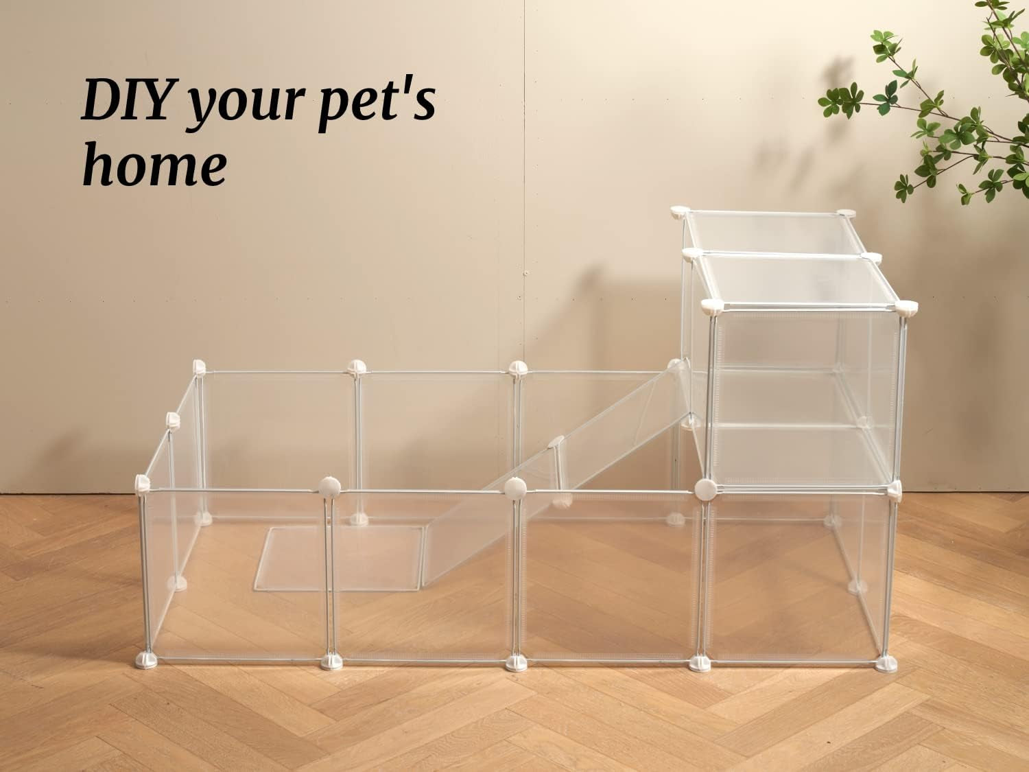 Transparent Clear Small Animal Playpen Guinea Pig Cage Puppy Dog Playpen