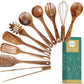 Natural Teak Wood Kitchen Utensils with Spatula and Ladle