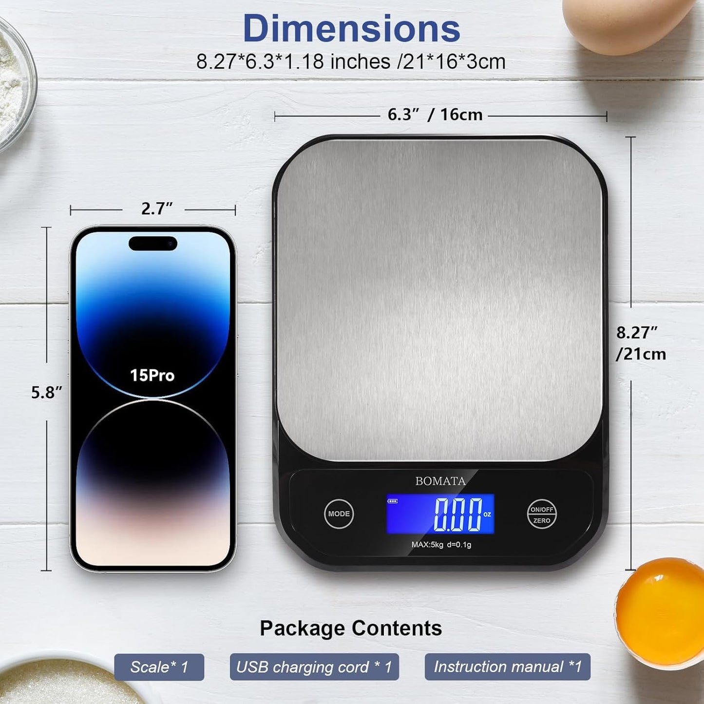 Waterproof Food Scale 0.1G/0.01Oz High Precision