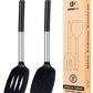 Pack of 2 Silicone Solid Turne Non Stick Slotted Kitchen Spatulas