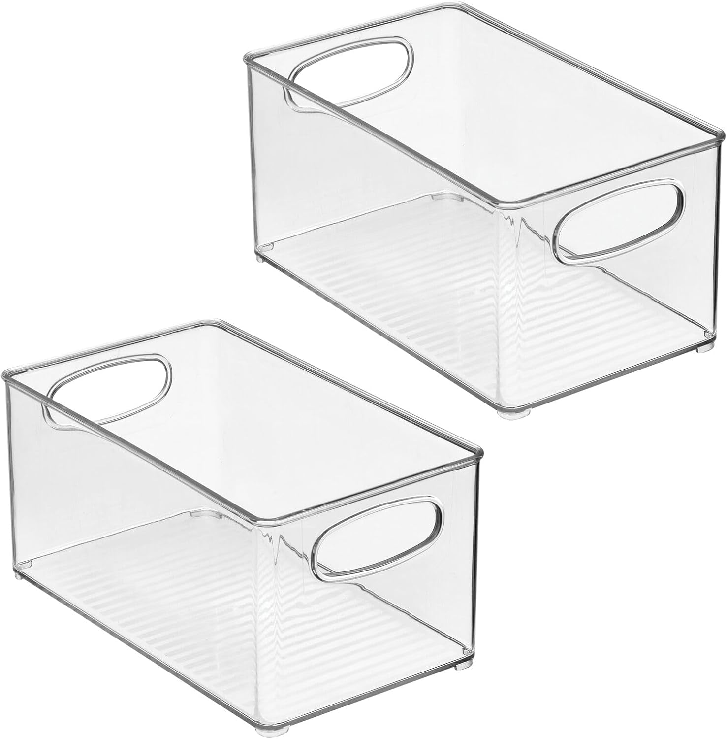 Plastic Kitchen Organizer  Storage Holder Bin with Handles for Pantry 